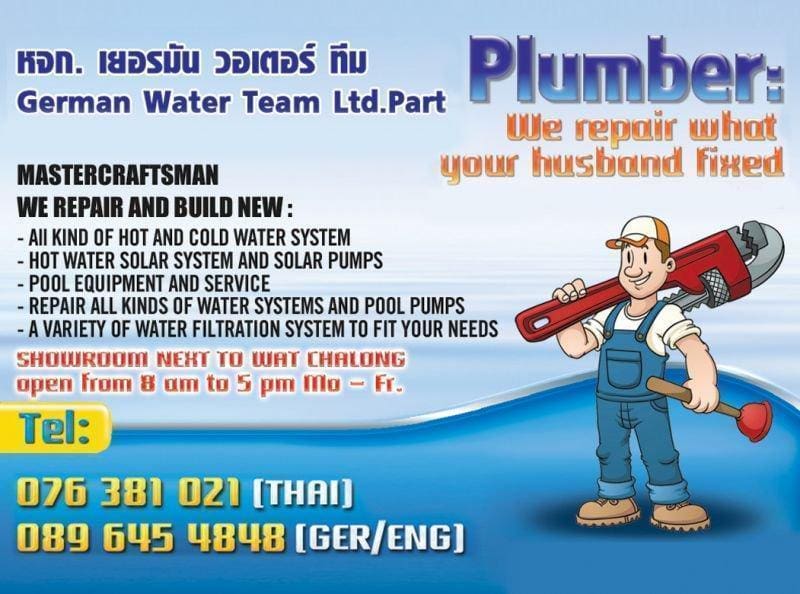 German Water Team Phuket | Plumbers | Thailand Directory